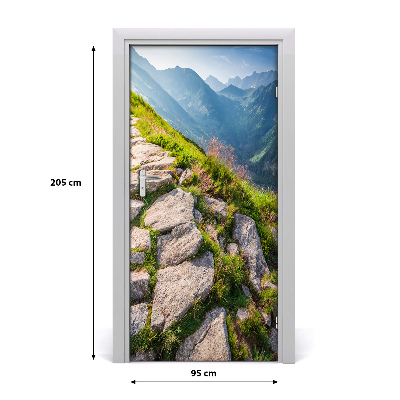 Autocolante para porta Trilha da montanha