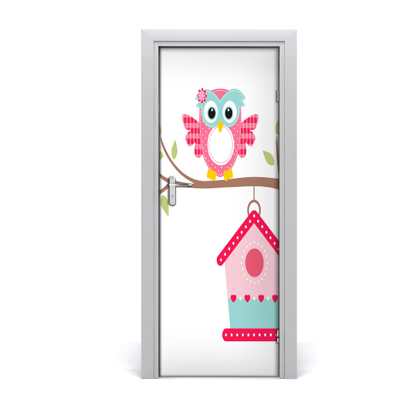 Adesivo em porta Coruja em um galho