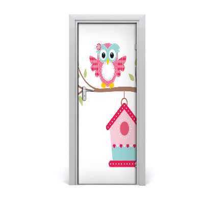 Adesivo em porta Coruja em um galho