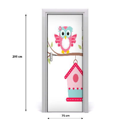 Adesivo em porta Coruja em um galho