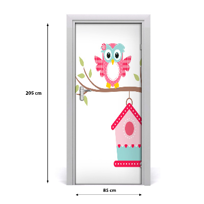 Adesivo em porta Coruja em um galho