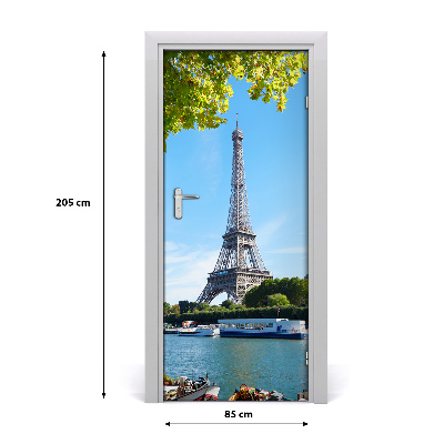 Papel de parede em porta Torre Eiffel