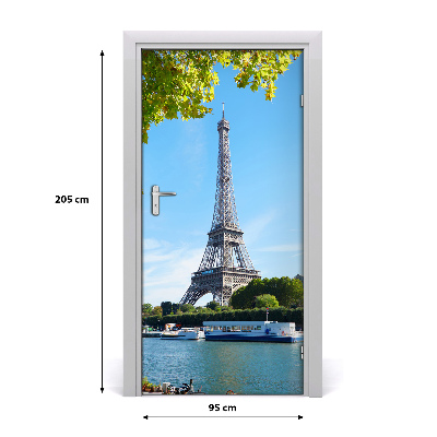 Papel de parede em porta Torre Eiffel