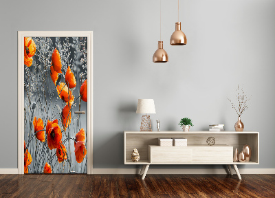 Autocolante para porta Papoulas do campo