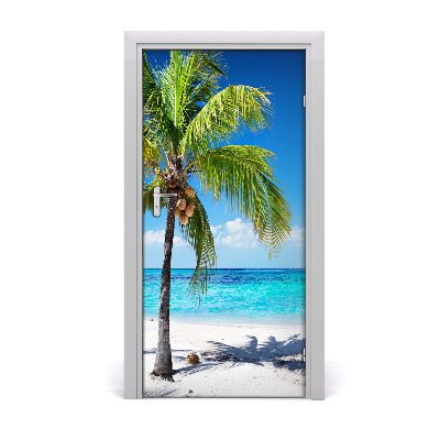 Adesivo em porta Praia tropical