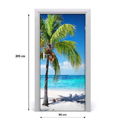 Adesivo em porta Praia tropical