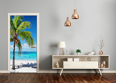 Adesivo em porta Praia tropical