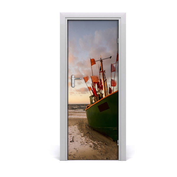 Papel de parede em porta Barco de pesca