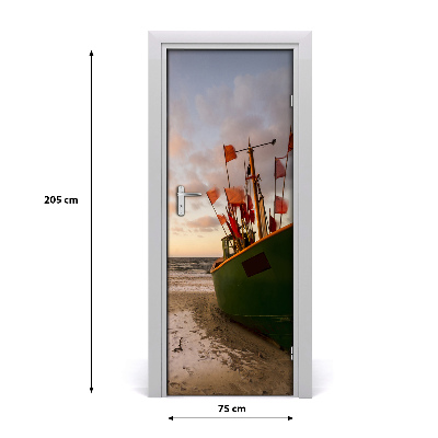 Papel de parede em porta Barco de pesca