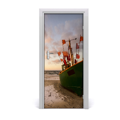Papel de parede em porta Barco de pesca