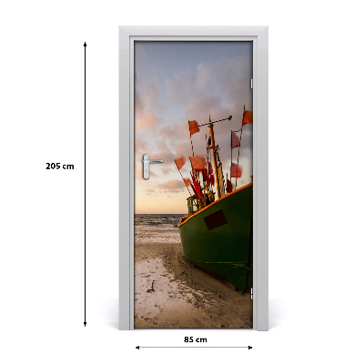 Papel de parede em porta Barco de pesca