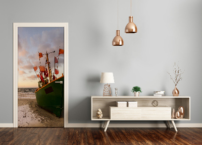 Papel de parede em porta Barco de pesca