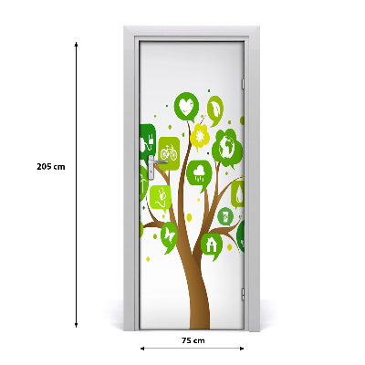 Papel de parede em porta Árvore ecológica