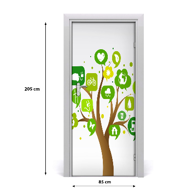 Papel de parede em porta Árvore ecológica