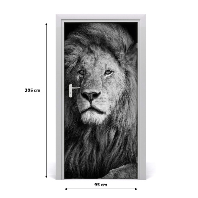 Autocolante para porta Retrato de um leão