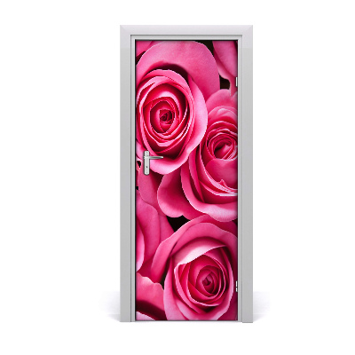 Autocolante para porta rosas cor de rosa