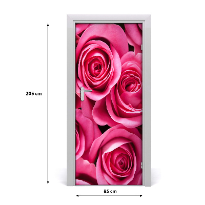 Autocolante para porta rosas cor de rosa