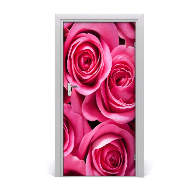 Autocolante para porta rosas cor de rosa