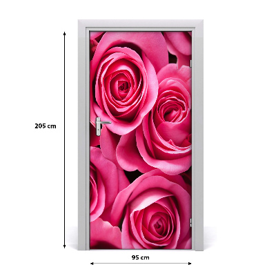 Autocolante para porta rosas cor de rosa