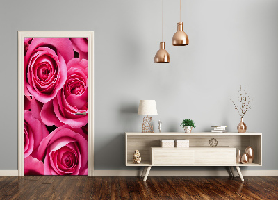 Autocolante para porta rosas cor de rosa