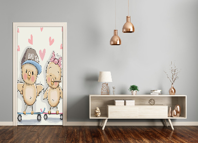 Papel de parede em porta Galinhas de skate