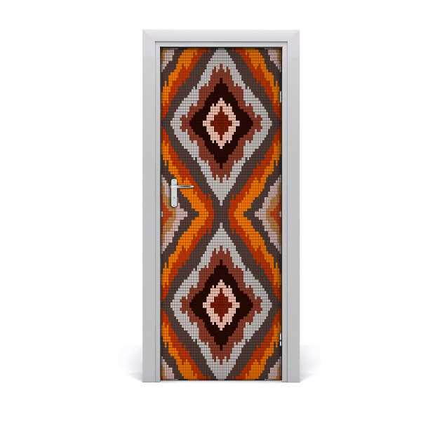 Adesivo em porta fundo retrô