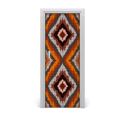 Adesivo em porta fundo retrô