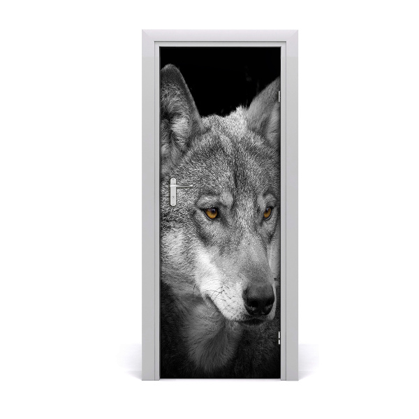 Adesivo em porta Retrato de um Lobo