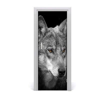 Adesivo em porta Retrato de um Lobo