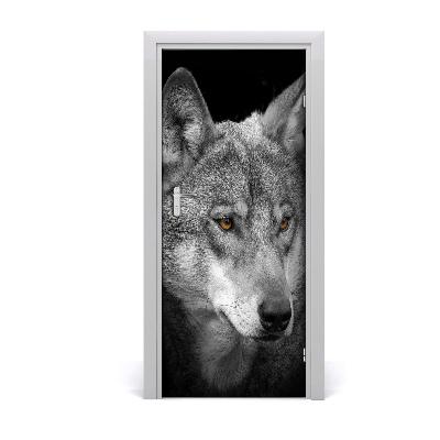Adesivo em porta Retrato de um Lobo