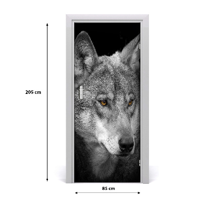 Adesivo em porta Retrato de um Lobo