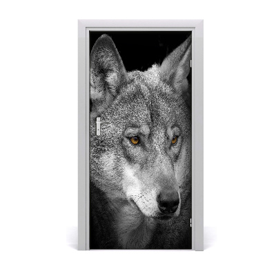 Adesivo em porta Retrato de um Lobo