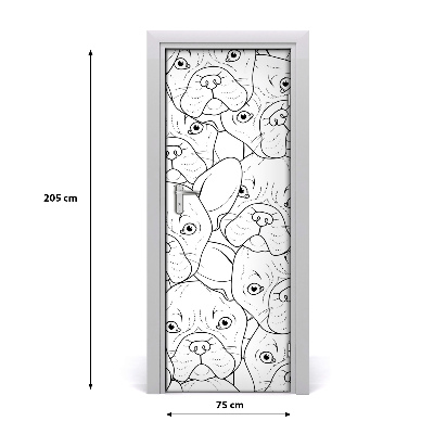 Adesivo em porta Bulldogues franceses