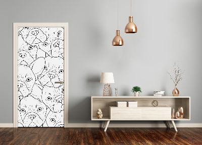 Adesivo em porta Bulldogues franceses