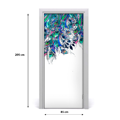 Papel de parede em porta penas de pavão