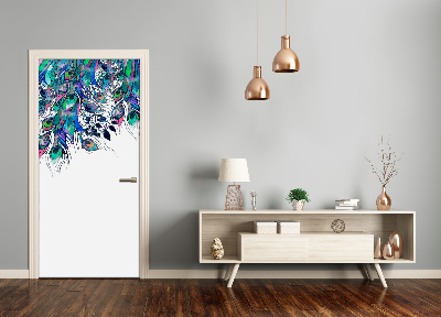 Papel de parede em porta penas de pavão