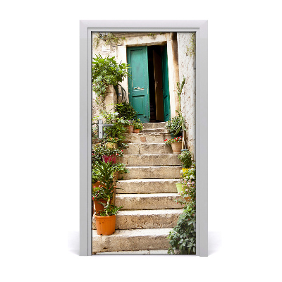 Autocolante para porta Escadas antigas