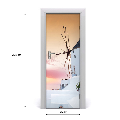 Adesivo em porta Santorini, Grécia