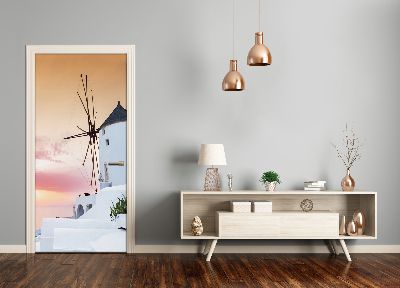 Adesivo em porta Santorini, Grécia