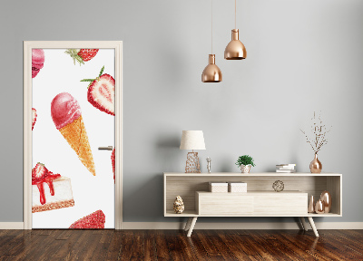 Adesivo em porta Sabor morango