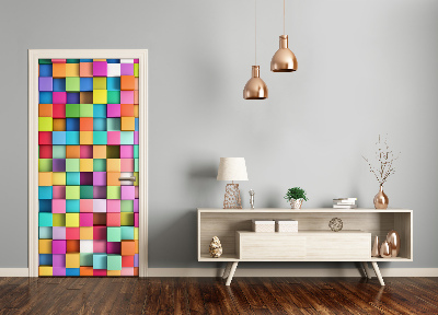 Adesivo em porta Quadrados de abstração