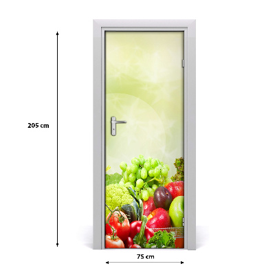 Papel de parede em porta Vegetais e frutas