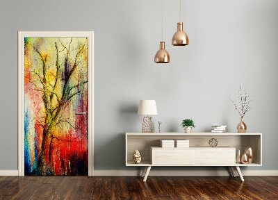 Autocolante para porta Árvore abstrata