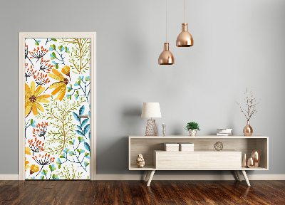 Papel de parede em porta Flores silvestres