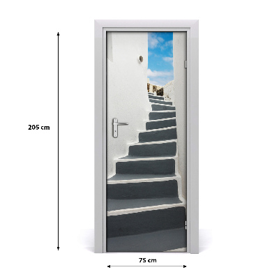 Autocolante para porta Santorini, Grécia