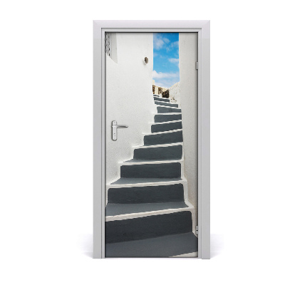 Autocolante para porta Santorini, Grécia