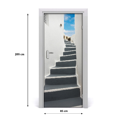 Autocolante para porta Santorini, Grécia