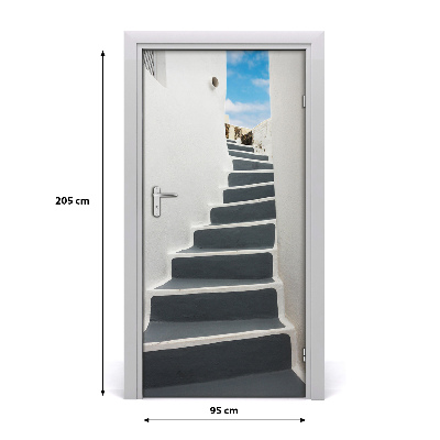 Autocolante para porta Santorini, Grécia