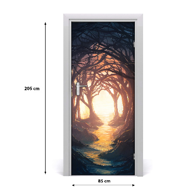 Autocolante para porta Floresta escura
