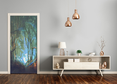 Adesivo em porta Floresta mística